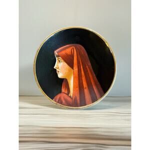 Occupied Japan Andrea S Hand Painted Miniature Portrait Hanging Plate Mary